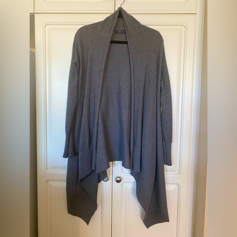 ZARA Knit Open Front Drape Cardigan